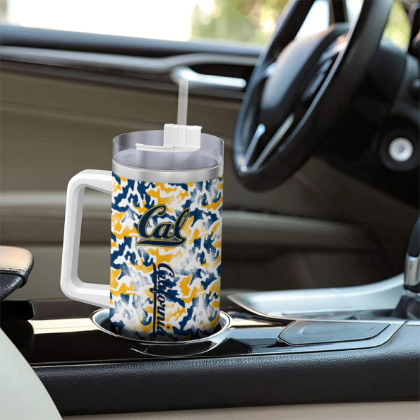 customized california golden bears camo mashup blue white curved tumbler trendy.webp