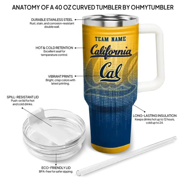 customized california golden bears gradient dots blue curved tumbler new arrival.webp