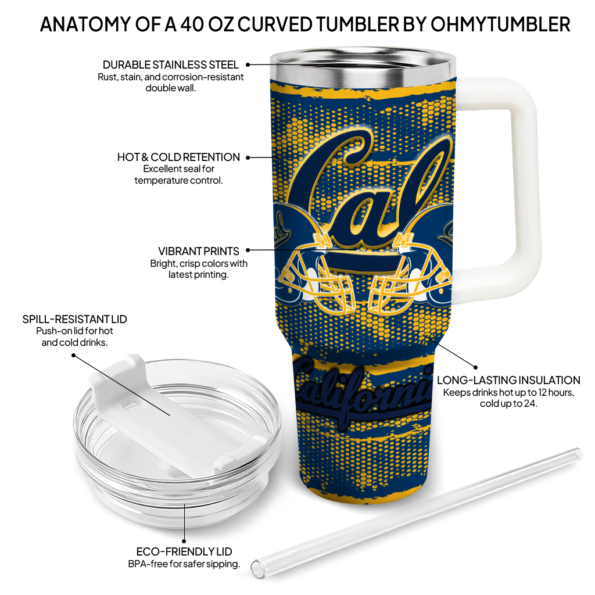 customized california golden bears honey streaks blue curved tumbler new arrival.webp
