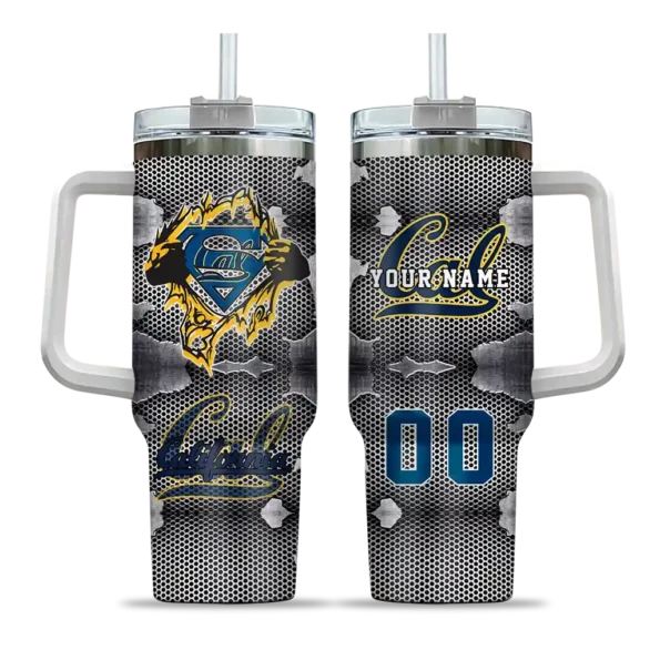customized california golden bears superman shield blue gray curved tumbler best selling.webp