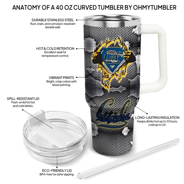 customized california golden bears superman shield blue gray curved tumbler new arrival.webp