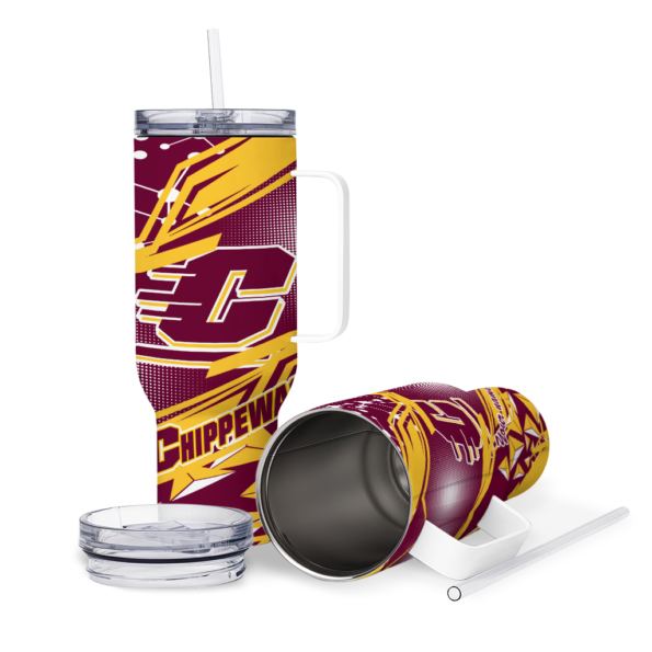 customized central michigan chippewas abstract paths maroon curved tumbler high quality.webp