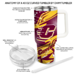 customized central michigan chippewas abstract paths maroon curved tumbler best selling.webp