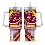 customized central michigan chippewas arrow burst maroon curved tumbler best selling.webp