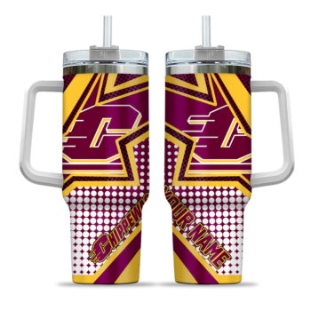 customized central michigan chippewas arrow burst maroon curved tumbler best selling.webp