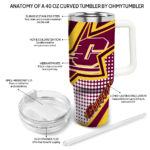 customized central michigan chippewas arrow burst maroon curved tumbler best selling.webp