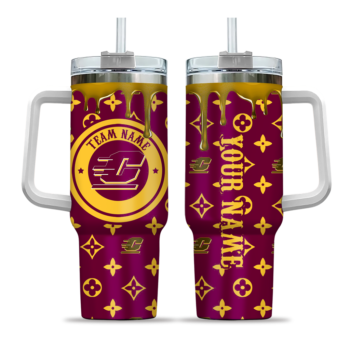 customized central michigan chippewas bullseye drips maroon curved tumbler best selling.webp