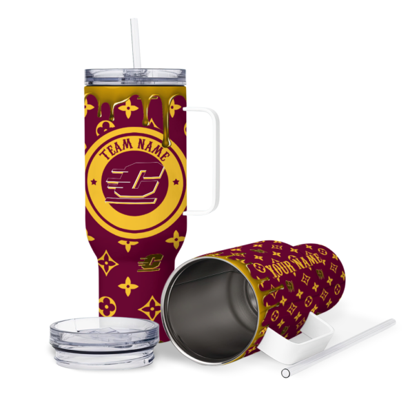 customized central michigan chippewas bullseye drips maroon curved tumbler high quality.webp
