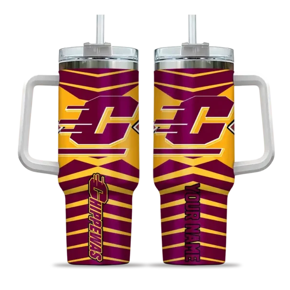 customized central michigan chippewas chevron layers maroon curved tumbler best selling.webp
