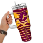 customized central michigan chippewas chevron layers maroon curved tumbler best selling.webp