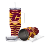 customized central michigan chippewas chevron layers maroon curved tumbler best selling.webp
