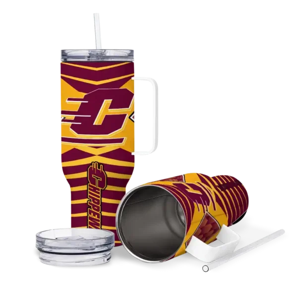 customized central michigan chippewas chevron layers maroon curved tumbler high quality.webp