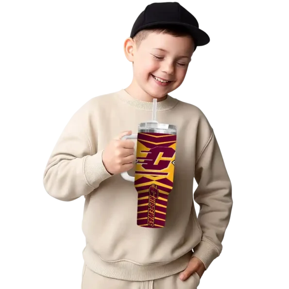 customized central michigan chippewas chevron layers maroon curved tumbler latest model.webp