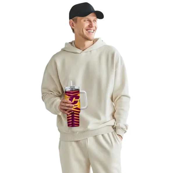 customized central michigan chippewas chevron layers maroon curved tumbler top rated.webp