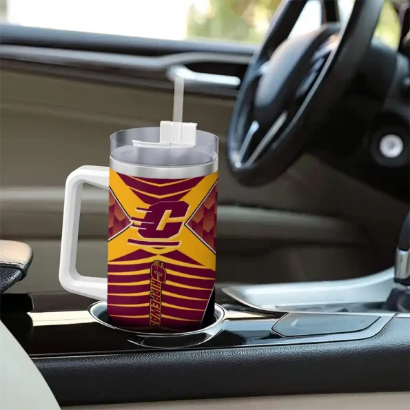 customized central michigan chippewas chevron layers maroon curved tumbler trendy.webp