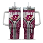 customized central michigan chippewas leopard zipper maroon curved tumbler best selling.webp
