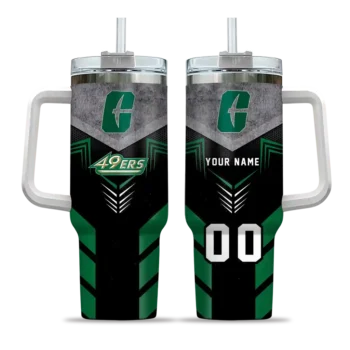 customized charlotte 49ers arrow armor green black curved tumbler best selling.webp