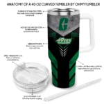 customized charlotte 49ers arrow armor green black curved tumbler best selling.webp