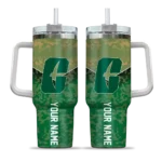 customized charlotte 49ers chevron stripe green curved tumbler best selling.webp