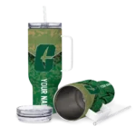 customized charlotte 49ers chevron stripe green curved tumbler best selling.webp