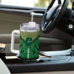 customized charlotte 49ers chevron stripe green curved tumbler best selling.webp