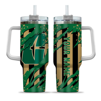 customized charlotte 49ers claw cut green black curved tumbler best selling.webp