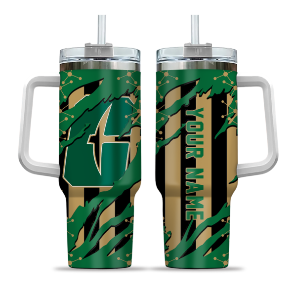 customized charlotte 49ers claw cut green black curved tumbler best selling.webp