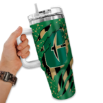 customized charlotte 49ers claw cut green black curved tumbler best selling.webp
