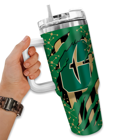 customized charlotte 49ers claw cut green black curved tumbler fashion forward.webp
