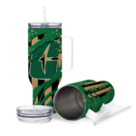 customized charlotte 49ers claw cut green black curved tumbler best selling.webp