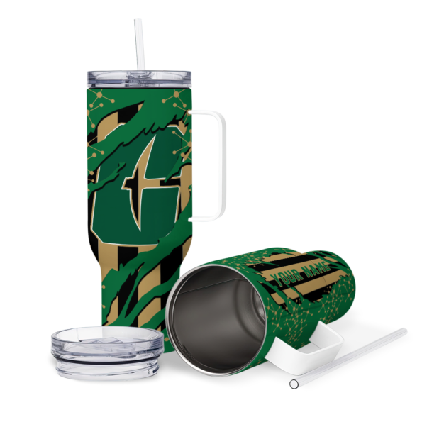 customized charlotte 49ers claw cut green black curved tumbler high quality.webp