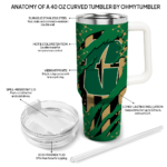 customized charlotte 49ers claw cut green black curved tumbler best selling.webp