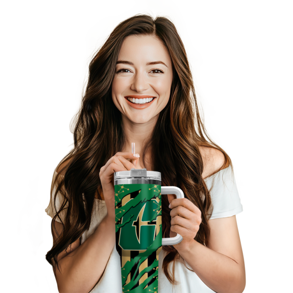 customized charlotte 49ers claw cut green black curved tumbler premium grade.webp