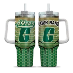 customized charlotte 49ers hex texture green curved tumbler best selling.webp