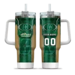 customized charlotte 49ers hexagon armor green curved tumbler best selling.webp