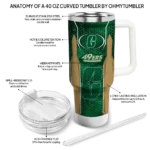 customized charlotte 49ers hexagon armor green curved tumbler best selling.webp