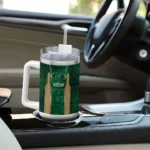customized charlotte 49ers hexagon armor green curved tumbler best selling.webp