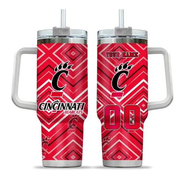 customized cincinnati bearcats bold diamonds red curved tumbler best selling