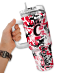 customized cincinnati bearcats camo mashup red white curved tumbler best selling.webp
