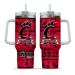 customized cincinnati bearcats honey streaks red curved tumbler best selling.webp