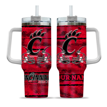 customized cincinnati bearcats honey streaks red curved tumbler best selling.webp