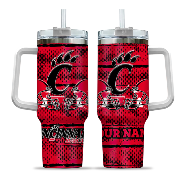 customized cincinnati bearcats honey streaks red curved tumbler best selling.webp