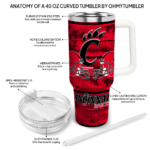 customized cincinnati bearcats honey streaks red curved tumbler best selling.webp