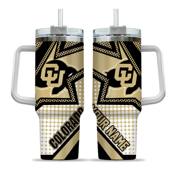 customized colorado buffaloes arrow burst gold curved tumbler best selling