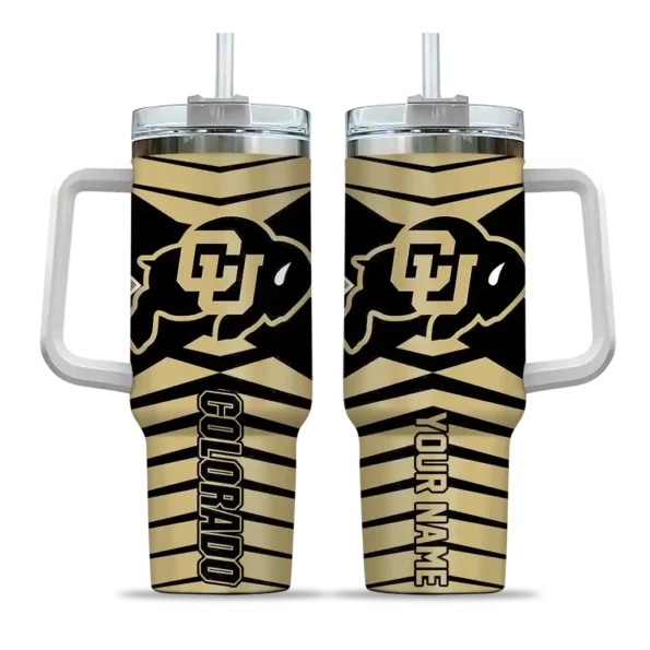 customized colorado buffaloes chevron layers gold curved tumbler best selling
