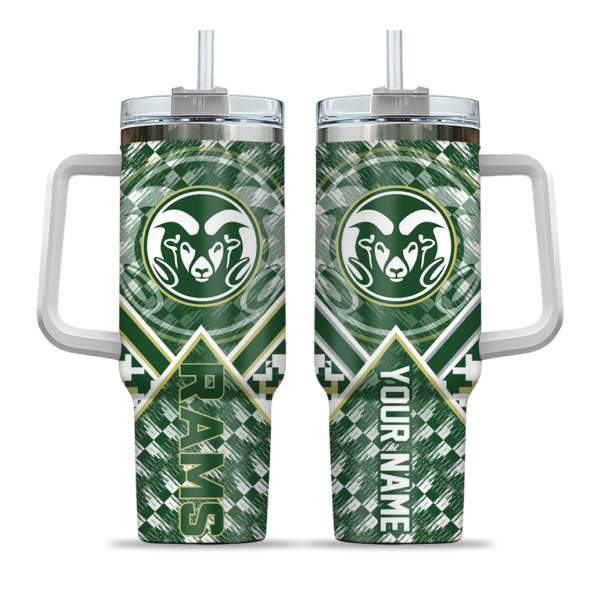 customized colorado state rams chevron angle green curved tumbler best selling