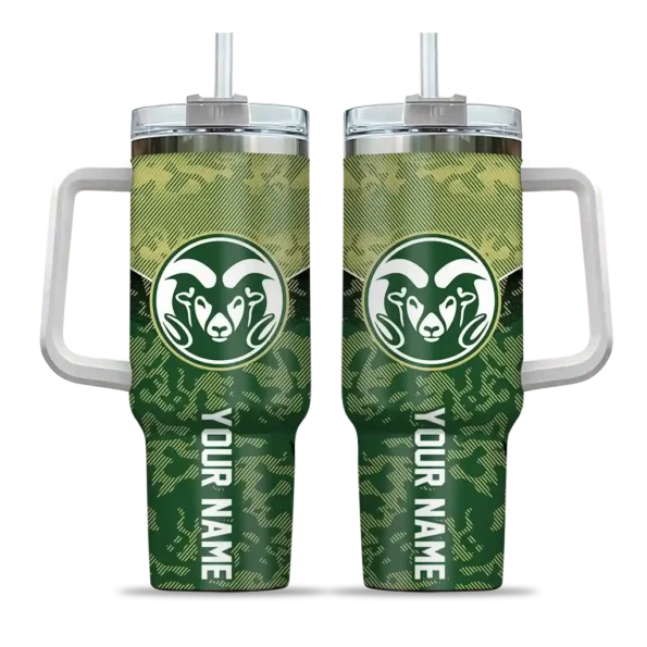 customized colorado state rams chevron stripe green curved tumbler best selling