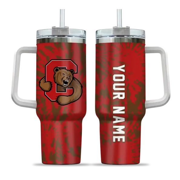 customized cornell big red burst swirl red curved tumbler best selling