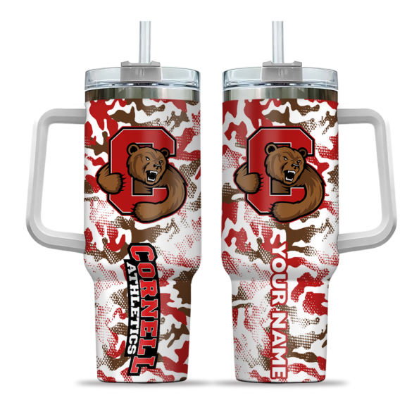customized cornell big red camo mashup red white curved tumbler best selling