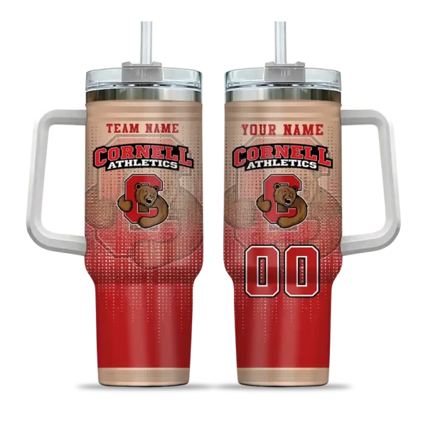 customized cornell big red gradient dots red curved tumbler best selling